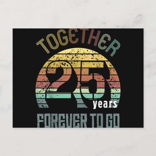 25. Hochzeitstag Feiertagspostkarte (Vorderseite)