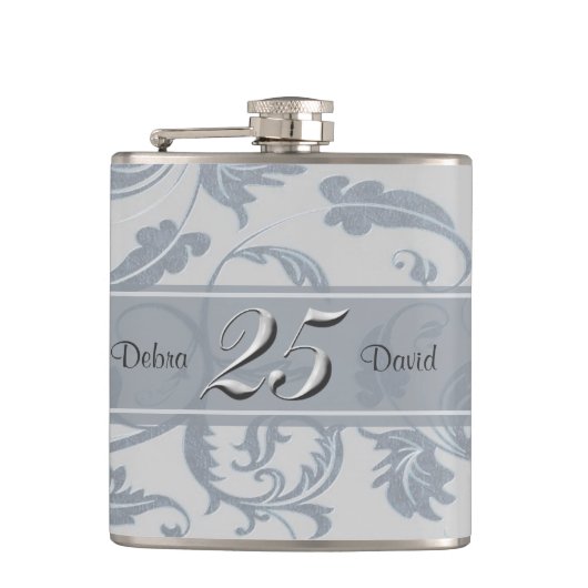 25. Hochzeitstag Flachmann (Vorderseite)