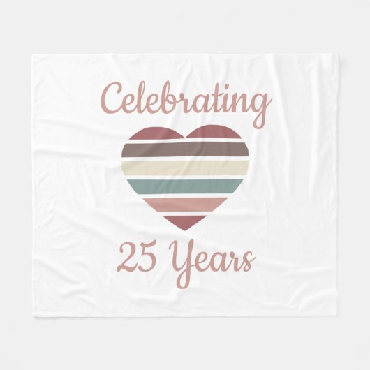 25. Hochzeitstag Fleecedecke (Vorderseite (Horizontal))