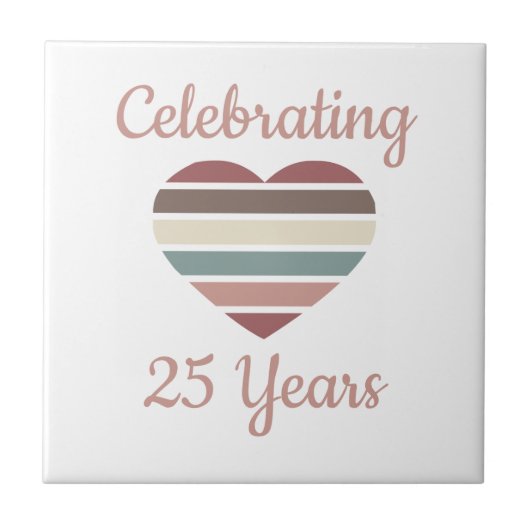 25. Hochzeitstag Fliese (Vorderseite)