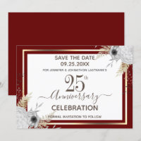 25. Hochzeitstag Floral Save the Date Invi