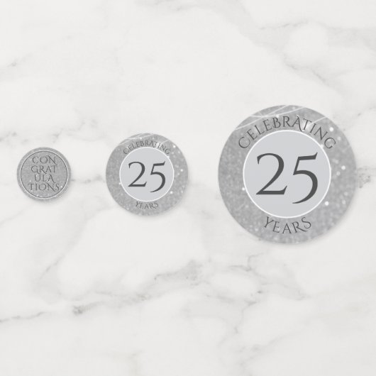 25. Hochzeitstag Foto Confetti Konfetti (Rückseiten)