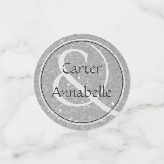 25. Hochzeitstag Foto Confetti Konfetti (Klein Vorderseite)