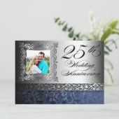 25. Hochzeitstag Foto Einladungen (Stehend Vorderseite)