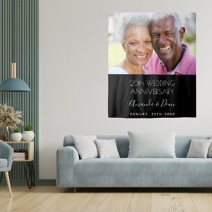 25. Hochzeitstag Foto modern und elegant Wandteppich