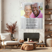 25. Hochzeitstag Foto silber elegant Wandteppich