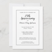 25. Hochzeitstag & Foto - silbergrau Einladung (Rückseite)