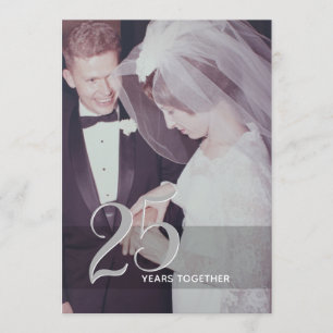 25. Hochzeitstag & Foto - silbergrau Einladung