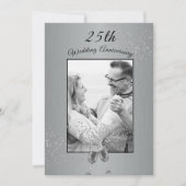 25. Hochzeitstag Foto Silver Einladung (Vorderseite)