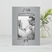 25. Hochzeitstag Foto Silver Einladung (Stehend Vorderseite)