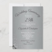 25. Hochzeitstag Foto Silver Einladung (Rückseite)