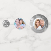 25. Hochzeitstag Foto Silver Personalisiert Konfetti (Vorderseiten)