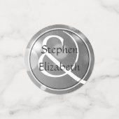 25. Hochzeitstag Foto Silver Personalisiert Konfetti (Klein Vorderseite)