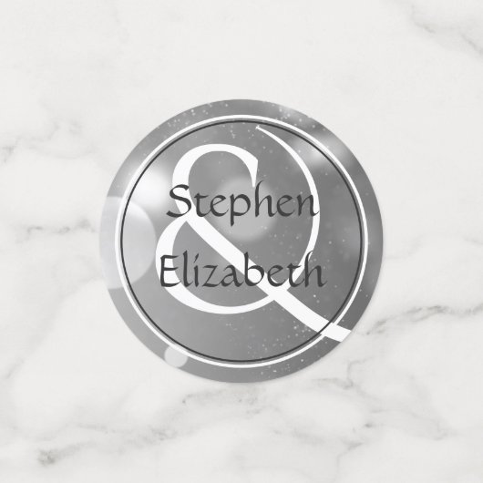 25. Hochzeitstag Foto Silver Personalisiert Konfetti (Klein Vorderseite)