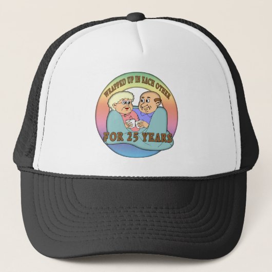25. Hochzeitstag-Geschenke Truckerkappe (Vorderseite)