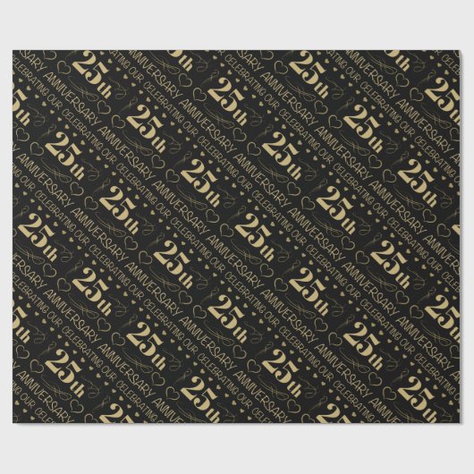 25. Hochzeitstag Geschenkpapier (Flach)