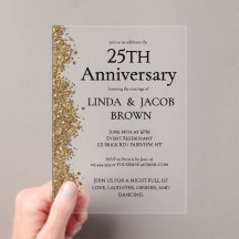 25. Hochzeitstag Gold-Faux-Glitter