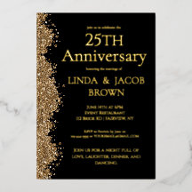 25. Hochzeitstag Gold Faux Glitter