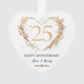 25. Hochzeitstag Gold Hearts Couple Foto Ornament (Vorderseite)