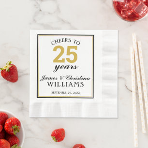 25. Hochzeitstag Gold jubelt auf 25 Jahre N Serviette