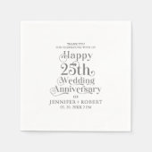 25. Hochzeitstag Gold-Typografie Serviette (Vorderseite)