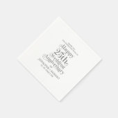 25. Hochzeitstag Gold-Typografie Serviette (Ecke)