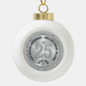 25. Hochzeitstag Gold White Diamonds Keramik Kugel-Ornament (Vorderseite)