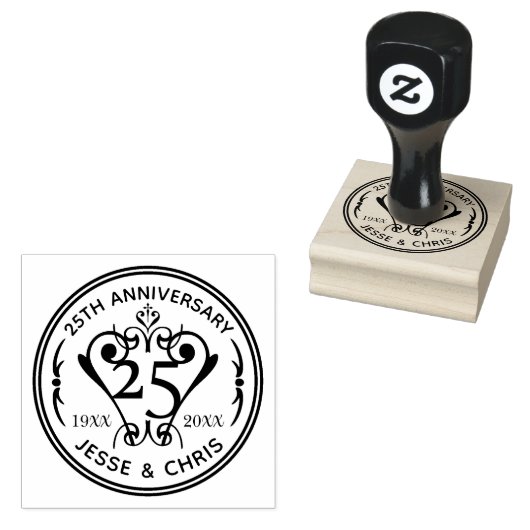 25. Hochzeitstag Gummistempel (Stempel)
