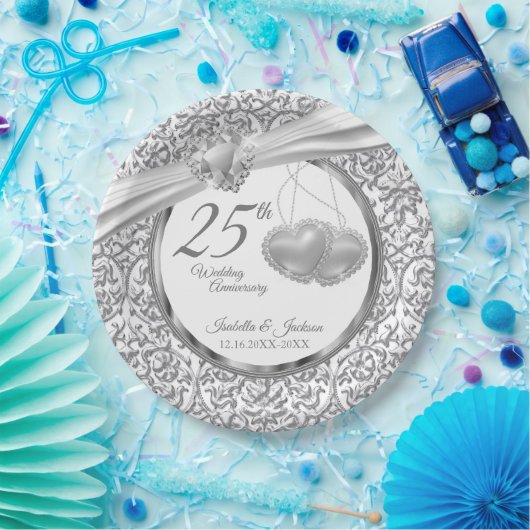 25. Hochzeitstag - Herz Pappteller (Party)