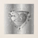 25. Hochzeitstag Herzstück Chiffon Scarf Schal<br><div class="desc">So nachdenklich,  um ihren 25. Silver Jubiläum Tag im Retro 50er-Stil mit ihrem eigenen 3D-Herz-Emblem und Namen im Drop-Schatten-Schriftart zu markieren! Bitte schicken Sie mir eine E-Mail mit allen Anpassungen,  die Sie wünschen,  ich werde Ihnen gerne behilflich sein!</div>