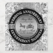 25. Hochzeitstag Hochzeitspferde Märchen Weinetikett (Einzelnes Label)