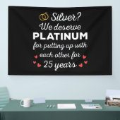 25. Hochzeitstag I - Silver Funny Couple Banner (Messe)
