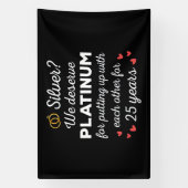 25. Hochzeitstag I - Silver Funny Couple Banner (Vertikal)