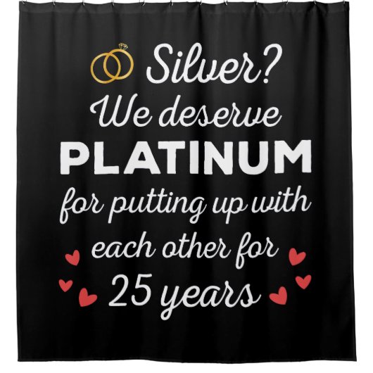 25. Hochzeitstag I - Silver Funny Couple Duschvorhang (Vorderseite)