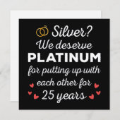 25. Hochzeitstag I - Silver Funny Couple Einladung (Vorne/Hinten)