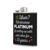 25. Hochzeitstag I - Silver Funny Couple Flachmann (Links)