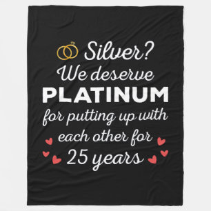 25. Hochzeitstag I - Silver Funny Couple Fleecedecke