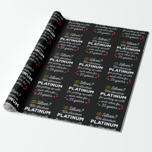 25. Hochzeitstag I - Silver Funny Couple Geschenkpapier