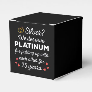 25. Hochzeitstag I - Silver Funny Couple Geschenkschachtel