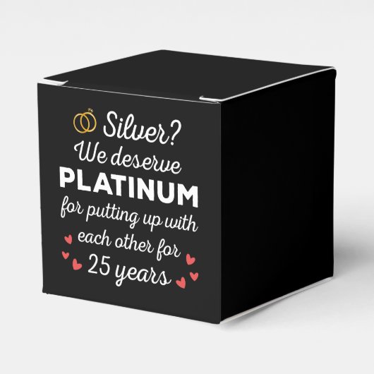 25. Hochzeitstag I - Silver Funny Couple Geschenkschachtel (Vorderseite)
