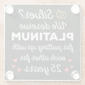 25. Hochzeitstag I - Silver Funny Couple Glasuntersetzer (Rückseite)