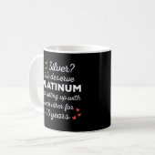 25. Hochzeitstag I - Silver Funny Couple Kaffeetasse (Vorderseite Links)