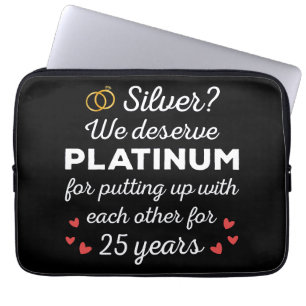 25. Hochzeitstag I - Silver Funny Couple Laptopschutzhülle