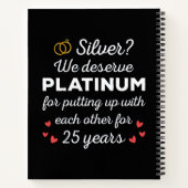25. Hochzeitstag I - Silver Funny Couple Notizblock (Rückseite)