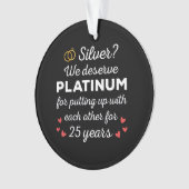 25. Hochzeitstag I - Silver Funny Couple Ornament (Vorderseite)