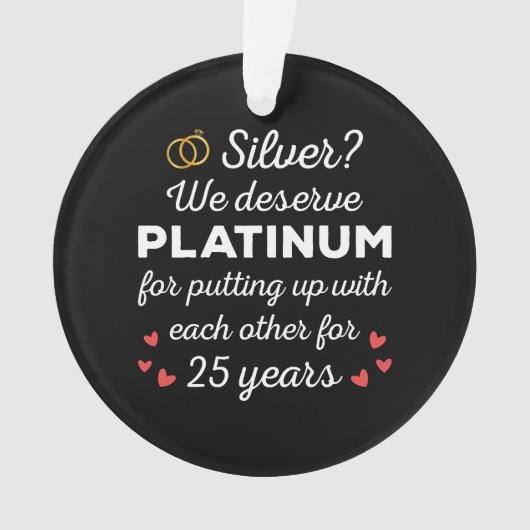 25. Hochzeitstag I - Silver Funny Couple Ornament (Vorderseite)