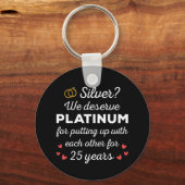 25. Hochzeitstag I - Silver Funny Couple Schlüsselanhänger (Vorderseite)
