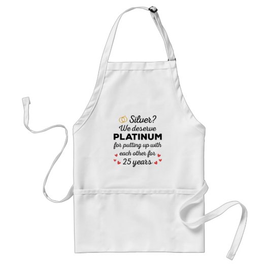 25. Hochzeitstag I - Silver Funny Couple Schürze (Vorne)