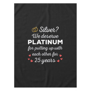 25. Hochzeitstag I - Silver Funny Couple Tischdecke