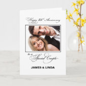 25. Hochzeitstag Individuelle Name & Foto Karte (Gelbe Blume)